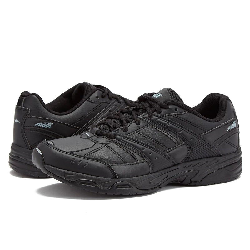 Avia Avi-Union II Non Slip Shoes for Women - Lace Up Comfort Women's Work or Walking Sneakers - Black/Castle Rock, 6 Medium - Image 1